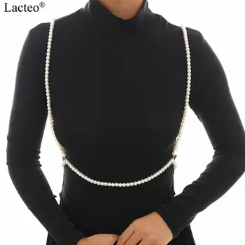 

Lacteo Bohemian Imitation Pearl Whole Body Chain for Women Statement 2019 Fashion Harness Waist Belly Chain Jewelry Body Chain