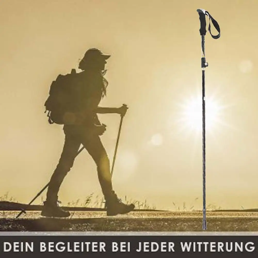 Открытый зима ручка лыжные палки 5 секций алюминиевый складной Альпинизм Туризм