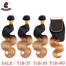 Special Price Liddy Bundles With Closure Brazilian Body Wave Hair Ombre 3 Bundles With Closure 100% Human Hair T1B-27 Non-remy Hair Extensions Special Price Liddy Bundles With Closure Brazilian Body Wave Hair Ombre 3 Bundles With Closure 100% Human Hair T1B-27 Non-remy Hair Extensions