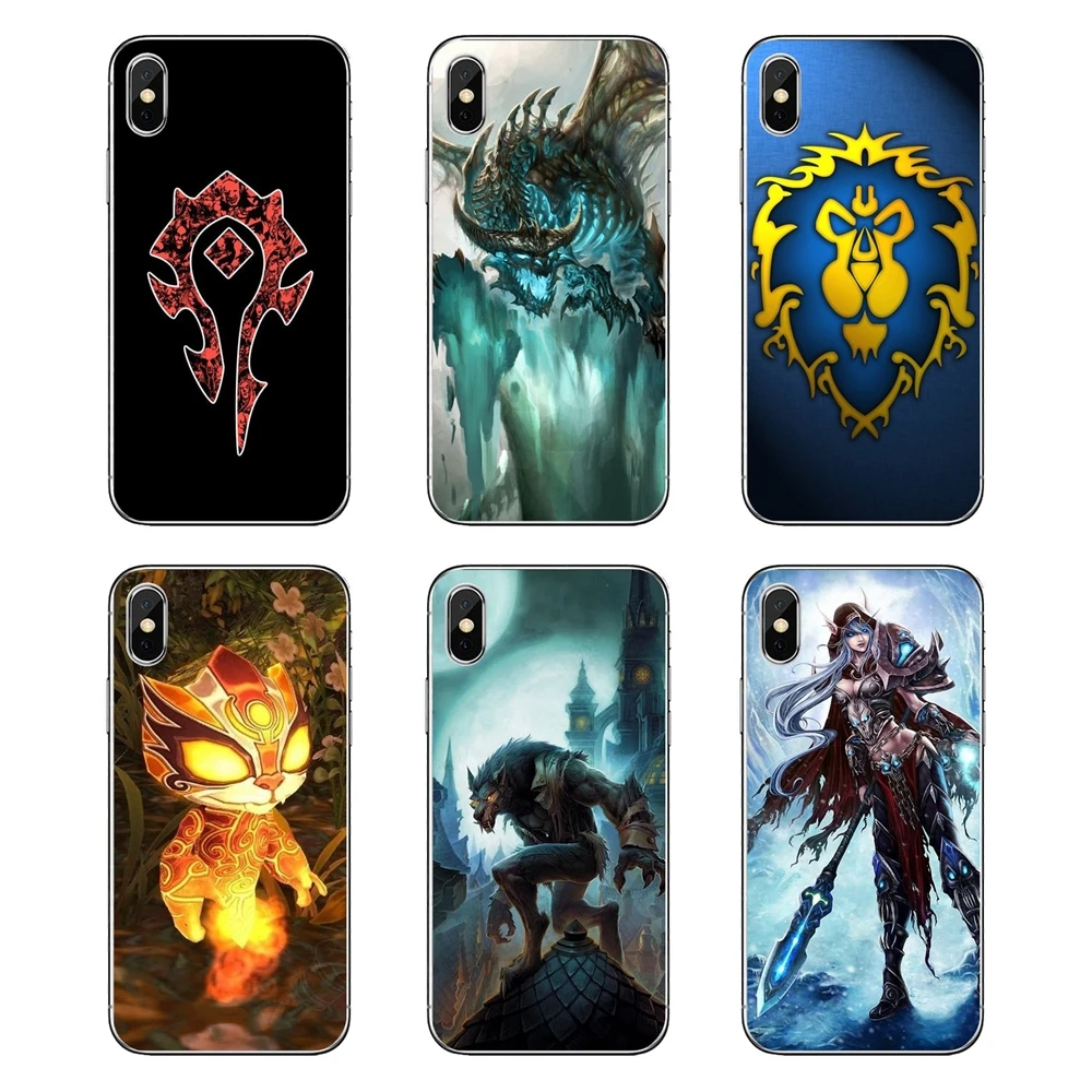 Прозрачный чехол из ТПУ с логотипом World of warcraft WOW Games для iPod Touch iPhone 4 4S 5 5S 5C SE 6 6S 7 8 X XR