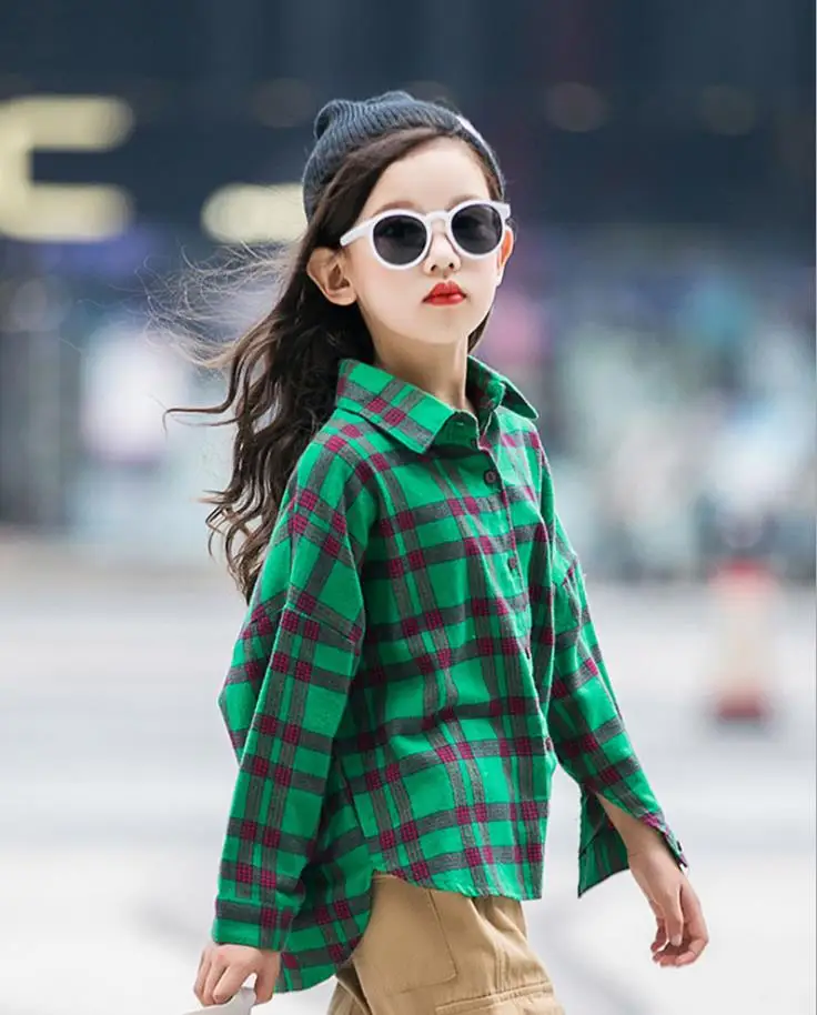 style 1 Клетчатая рубашка для девочек Новинка года; Модные свободные топы с длинными рукавами для больших мальчиков; сезон весна-осень; Детский кардиган для детей 4-14 лет - Цвет: style 1
