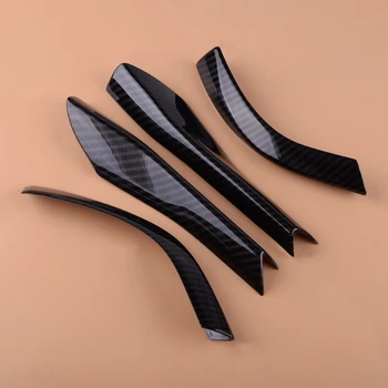 

CITALL 4Pcs Car ABS Carbon Fiber Style Rearview Mirror Strip Moulding Trim Cover Fit for Ford Mustang 2015 2016 2017