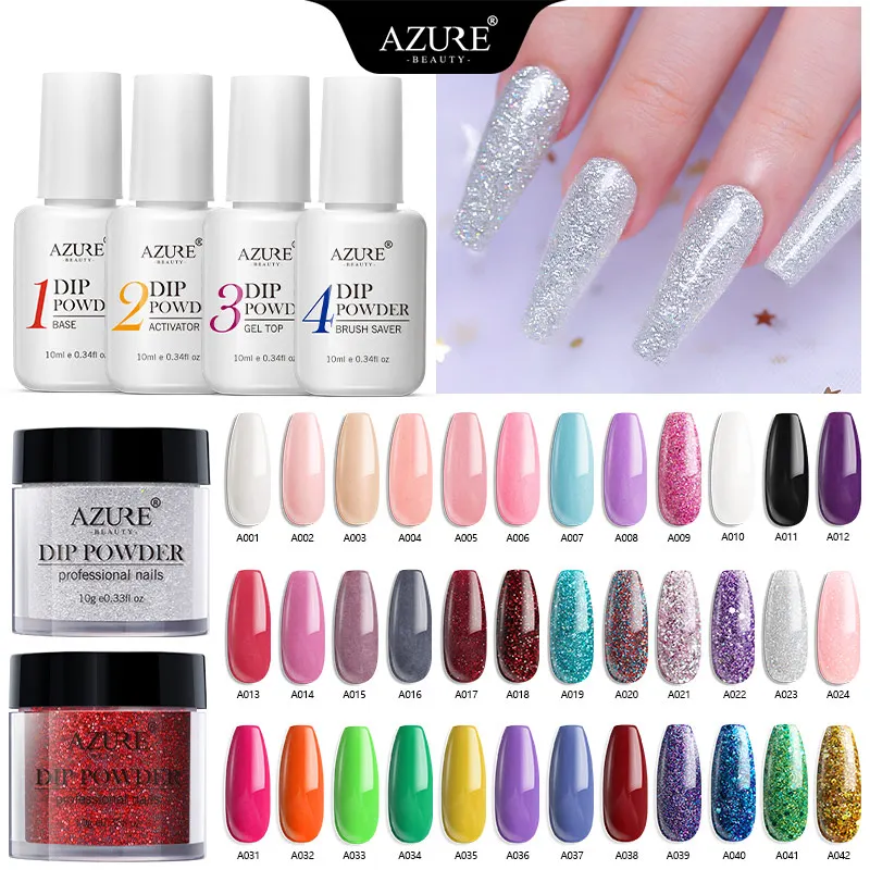 Azure Beauty розовая пудра без светодиодной лампы порошок для дизайна ногтей