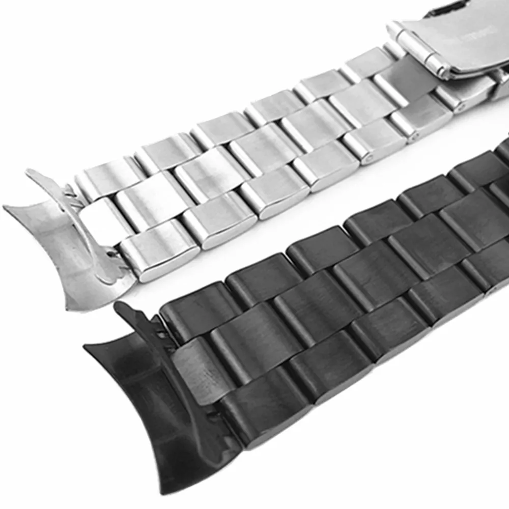 20 22mm Watchband Arc Edge Stainless Steel Strap Arc Mouth bracelet metal band watch band For Casio For Seiko Diy Replace