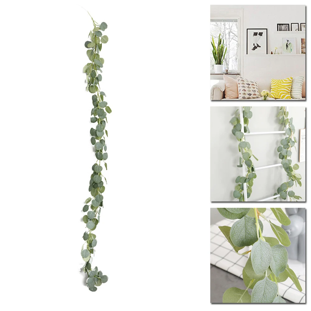 1.8m Artificial Plastic Leaf Garland Plants Vine Fake Foliage Flower Rattan Deco