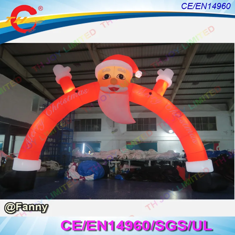 

free air ship to door,led lighting inflatable merry Christmas arch Santa Claus arch christmas decors archway Entry entrance door