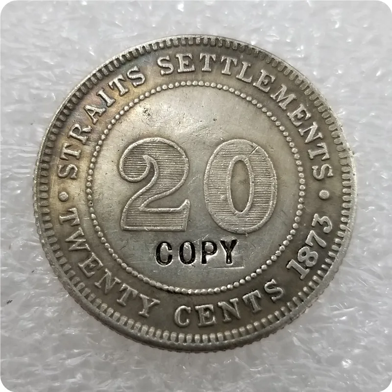 1872-1899 проливы жевательной королевы Виктории 20 Cent КОПИЯ памятных монет-копии монет медаль коллекционные монеты - Цвет: 1873