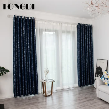 

TONGDI Blackout Curtain Shiny Silver Elegant Circular Pattern Window Decoration For Home Parlour Children LivingRoom Bedroom