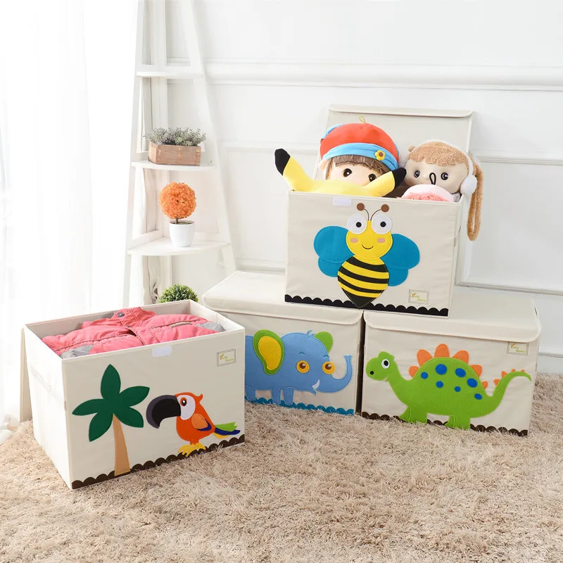 

Cute Storage Box Large Size Toy Clothes Finishing Box Hand Rectangular Oxford Cloth Storage Box Thick with Cap
