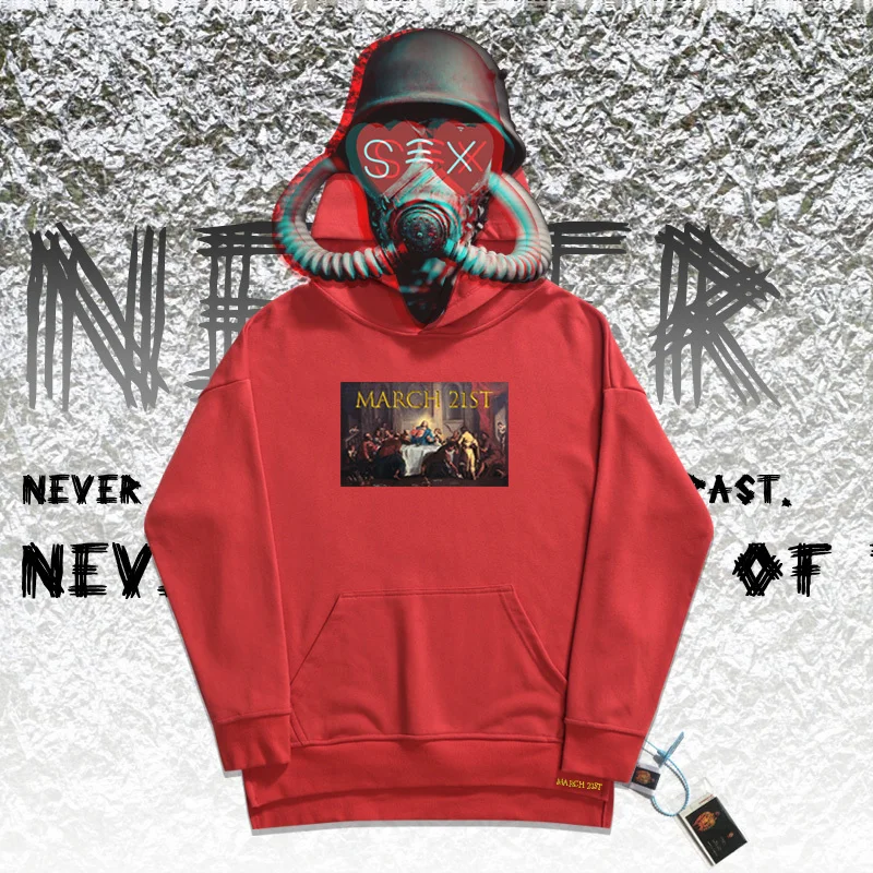 С капюшоном; rap sudaderas hombre; классические толстовки; Фирменные наклейки с принтом; модный бренд; карман; Свободный стиль; пальто - Цвет: red
