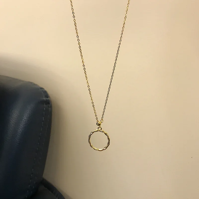 Leouerry 925 Sterling Silver Creative Garland Pendant Necklaces for Women Flower Hoop Necklace Minimalist Silver 925 Jewelry