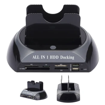 

2.5 inch 3.5 Sata/Ide Hdd Case 2-Dock Dual Bay Hard Drive Docking Station E-Sata Card Reader Hub Usb Enclosure Hdd Enclosure