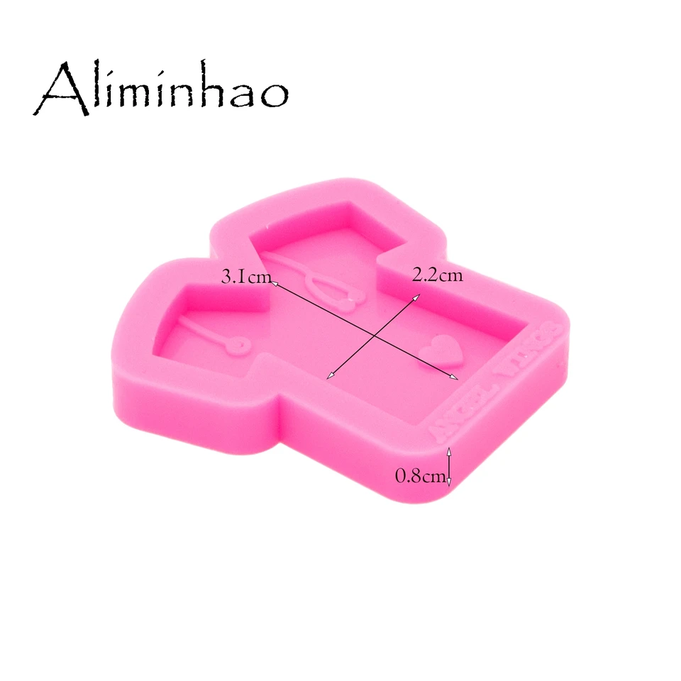 2 pz lucido lucido lucido soldato e pistola guerriero militare portachiavi stampo in silicone con foro per fai da te tag bagagli torta decorazione