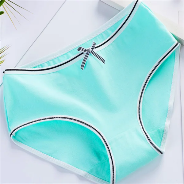 023-Light green Женские трусы из чистого хлопка, новинка, яркие однотонные, милые, маленькие, свежие, большие, женские трусы 023 - Цвет: 023-Light green