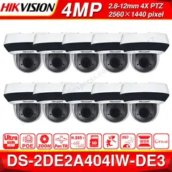 Hikvision оригинальная PTZ ip-камера DS-2DE2A404IW-DE3 4MP 4X zoom сеть POE H.265 IK10 ROI WDR DNR купольная камера видеонаблюдения 10 шт./партия