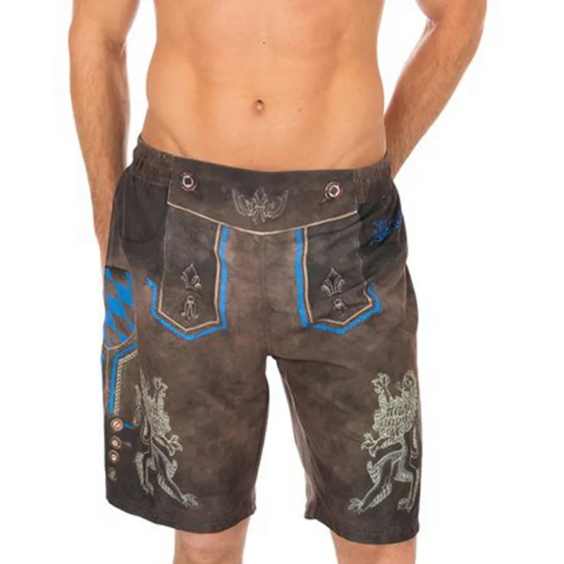 Homme летние Pantalon Corto Hombre Oktoberfest мужские шорты винтажные пляжные шорты свободного кроя шорты-карго шорты с принтом и эластичной резинкой на талии