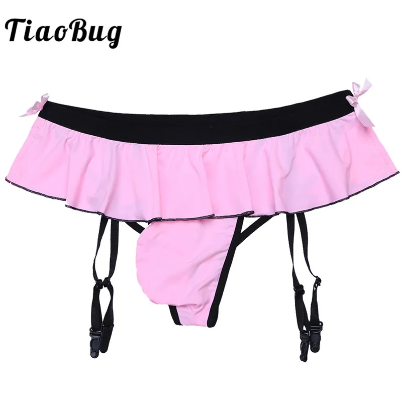 Hot Item Sissy Panties Underwear Pouch Bikini Thongs Garters G-String Tiaobug Bulge Penis Trimmings p3KNYRll9