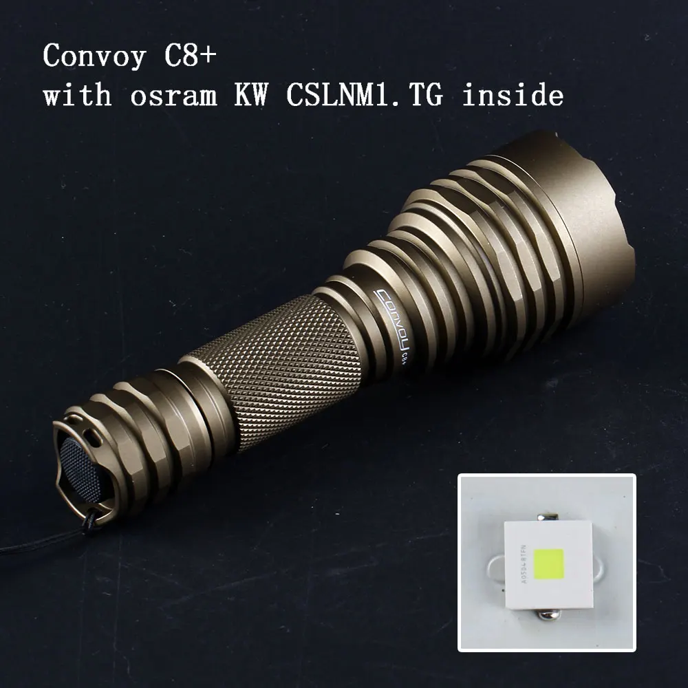 Фонарик Convoy desert tan/черный/серебристый C8 + с KW CSLNM1.TG 6500K 18650 фонарь|Фонарики и