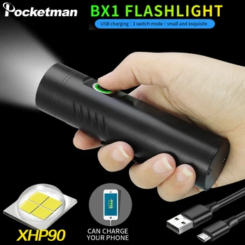 

Powerful LED Flashlight P90.2 P50 L2 T6 Tactical Flashlight Rechargeable Built in 3200mAh LED Flashlight for Camping Riding