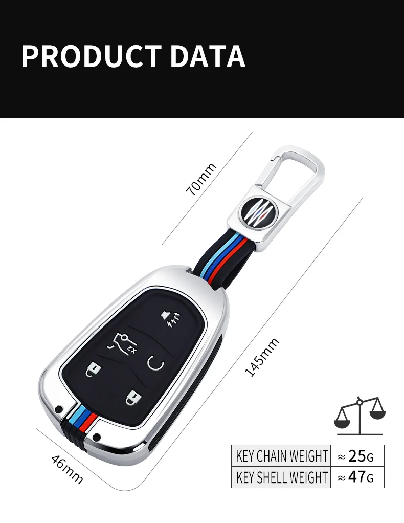 Portachiavi in lega di zinco Cover Shell Holder per Cadillac CTS XTS SRX ATS 2015-2018 CT5 XT5 XT6 Remote Key Car Styling Car Key Case - Hcd50c8d6f03f4920b2473f021d7a7be8E