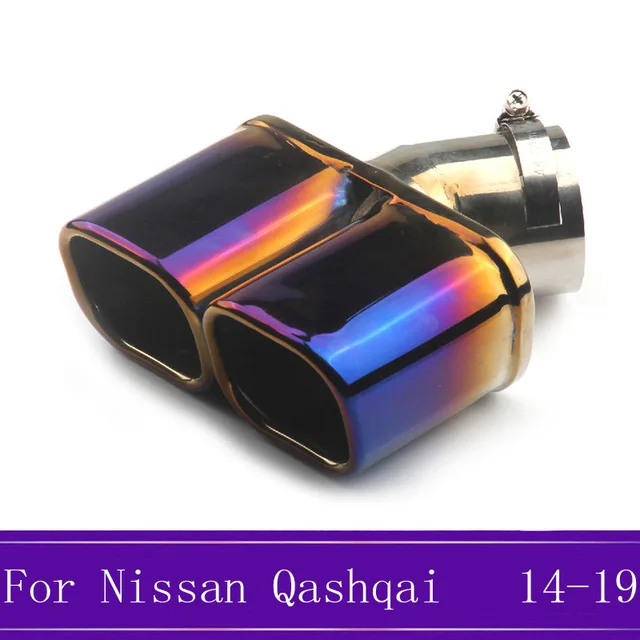 Подходит для Nissan Qashqai J11 крышка автомобиля из нержавеющей стали глушитель внешний конец трубы выход посвящать выхлопной наконечник Хвост- f - Цвет: Синий