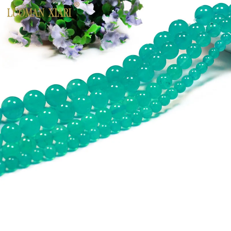 Изысканные AAA прозрачный лед Амазонит GemBeads из круглого натурального камня бусины для самостоятельного изготовления ювелирных изделий браслет Цепочки и ожерелья 6/8/10/12 мм