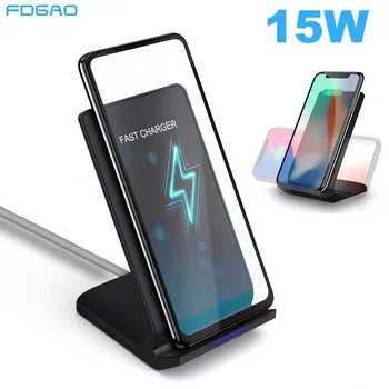

15W Qi Wireless Charger Stand For iPhone 11 Pro X XS Max XR 8 Samsung S10 S9 Note 10 9 Fast Charging Phone Holder Dock Station