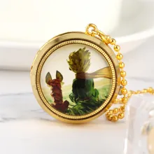 Поворотный Маленький принц дизайн Охотник кварцовые часы-кулон Изысканные детские часы с ожерельем подарки