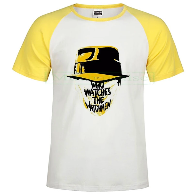 Raglan yellow 195 Летняя мужская футболка со смайликом, футболка с графическим рисунком, короткий рукав, белая Мандалорская Мужская забавная уличная футболка - Цвет: Raglan yellow 195