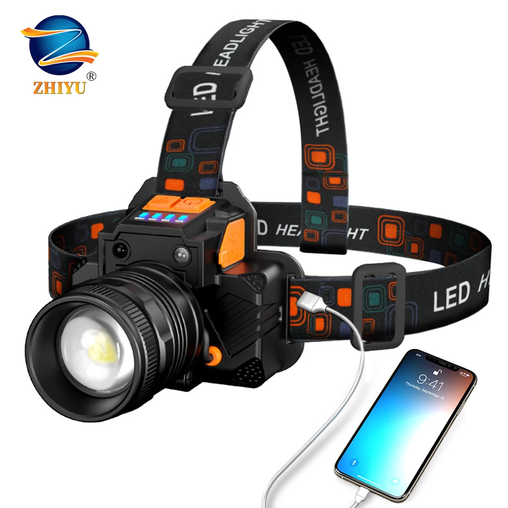 T6 LED Headlamp Sensor Headlight Rechargeable Ultra Bright Long Range Focusing Night Fishing Flashlight Outdoor White Light | Лампы и