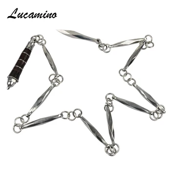 

Hot stainless steel nine-section wu shu whip martial arts performing combat eight edges 9-section sanderswood whip cold weapon