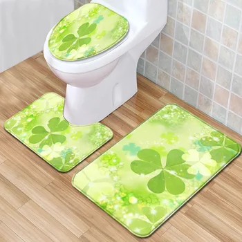 

Simple Printed Carpet Toilet Floor Mat 3 Piece Bathroom Non-slip Rug 3pcs-set Kitchen Carpet Doormat Outdoor Toilet Floor Cover