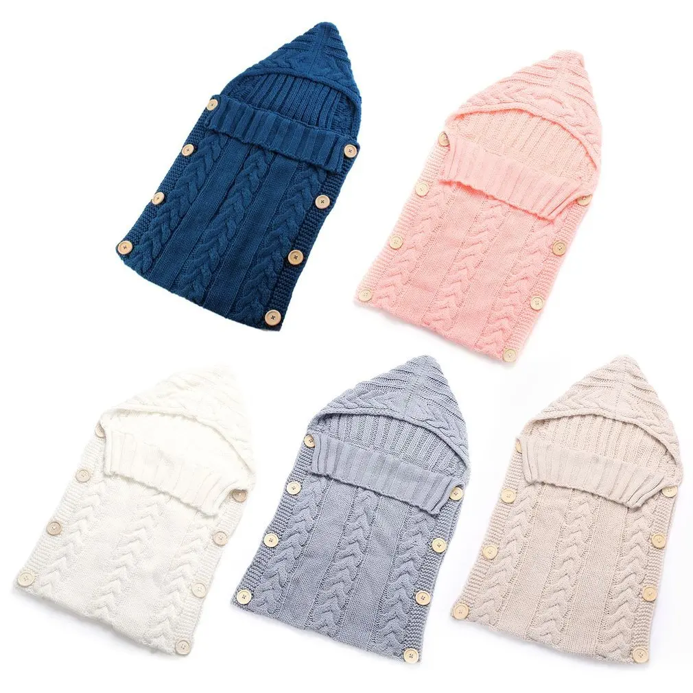 Baby Infant Sleeping Bag Acrylic Fibers Hoodies Swaddle Wrap Thick Warm Large Baby Sleep Mat Blanket Swaddling Sweater Newborn