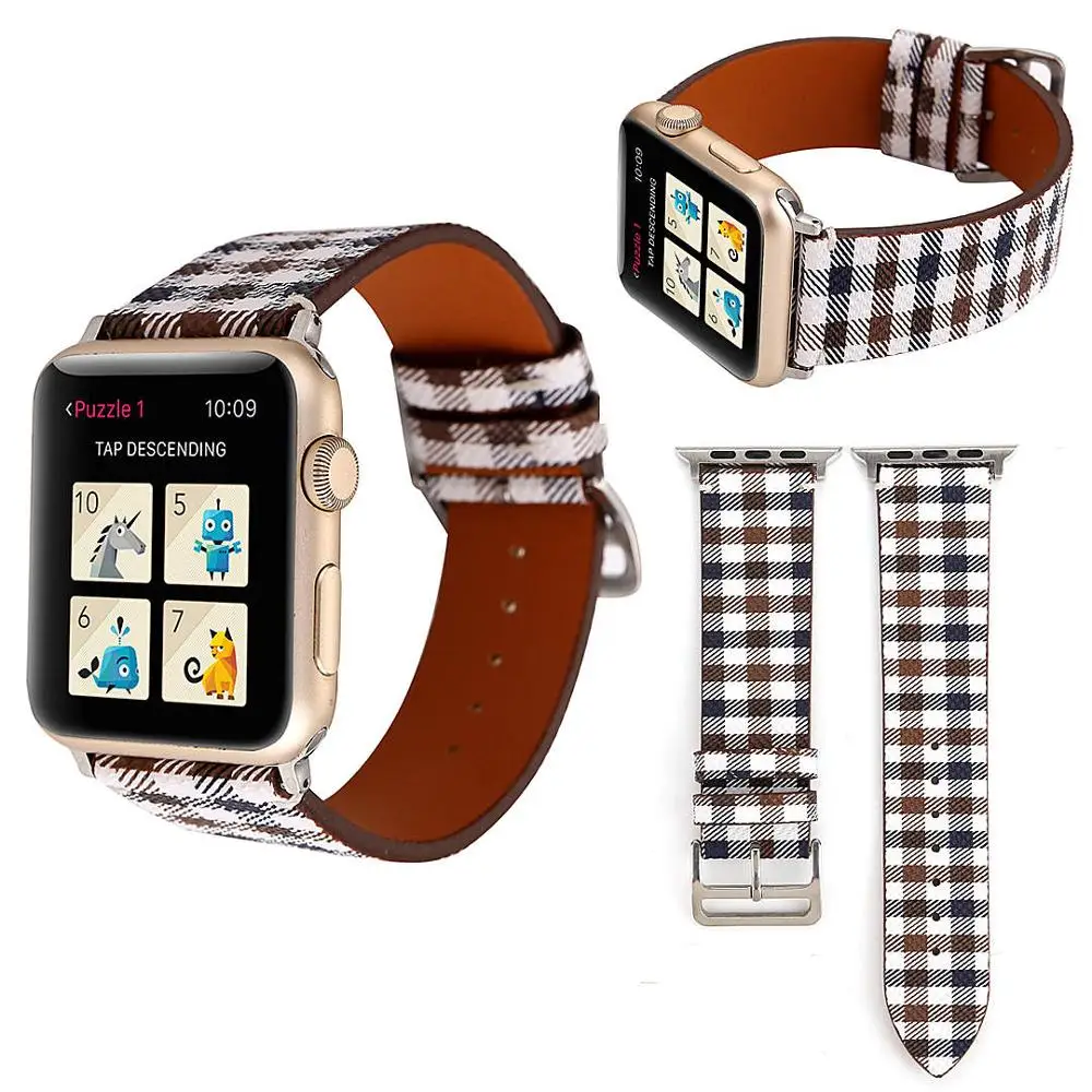 Ремешок из натуральной кожи для iwatch 5 4 3 2 1 ремешок Apple Watch 38 мм 42 40 44 модный