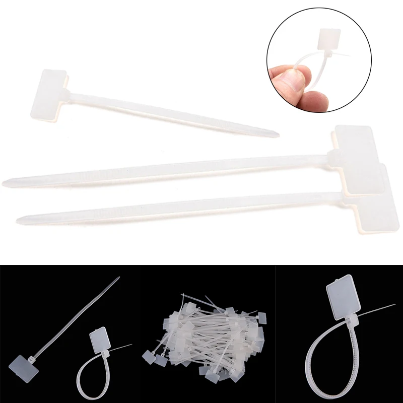 

100pcs Muti-purpose Nylon Tie Tags Self-Locking Network Cable Zip Trim Wrap Loop Wire Straps Label