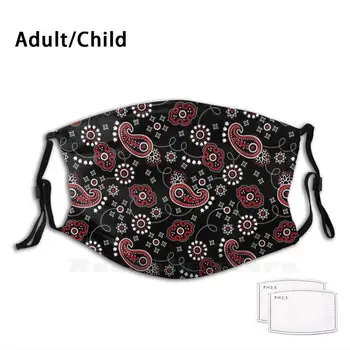 

Banadana Black Adult Kids Anti Dust Filter Diy Mask Bandana Black Cowboy Picnic Southern Cowgirl