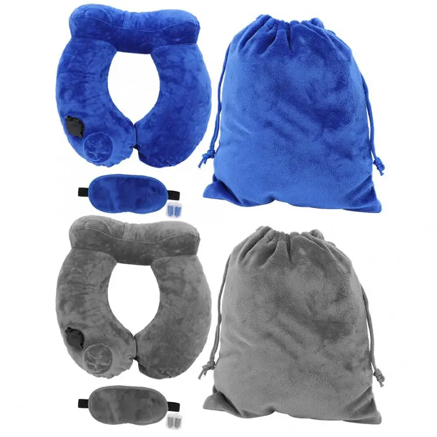 Inflatable Travelling Pillow Set Press Automatic Inflation Camping