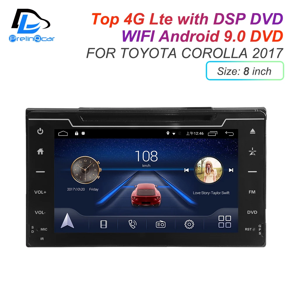 IPS сенсорный экран DSP Android 9 0 2 DIN 4g Lte радио для TOYOTA COROLLA левый и правый Привод GPS DVD