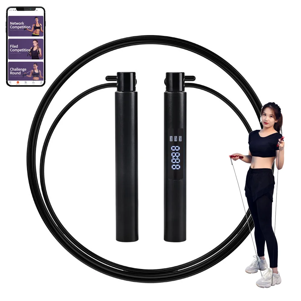 Adjustable Jump Rope With App Data Analysis Usb Rechargeable Skipping