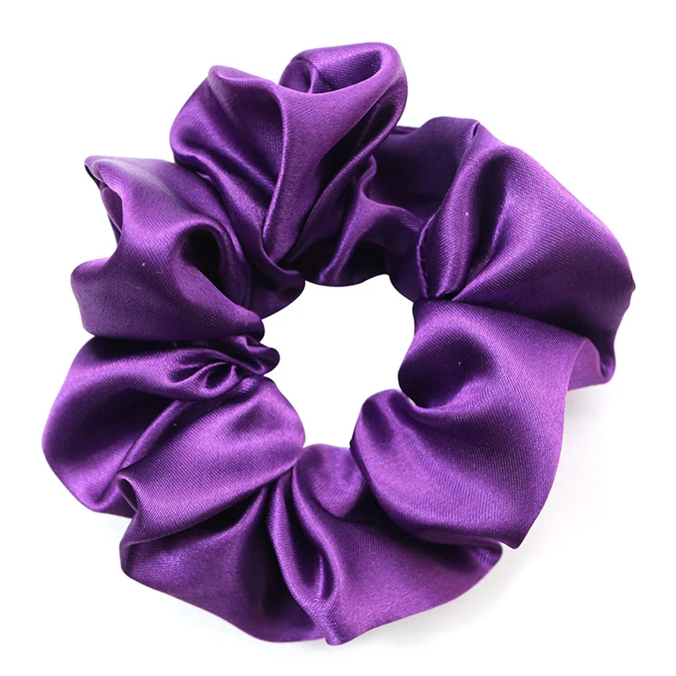 36 Colors Satin Silk Scrunchie For Women Girls Elastic Hair Bands Solid Ponytail Holder Headband Accessories Black Pink Purple pearl hair clip Hair Accessories