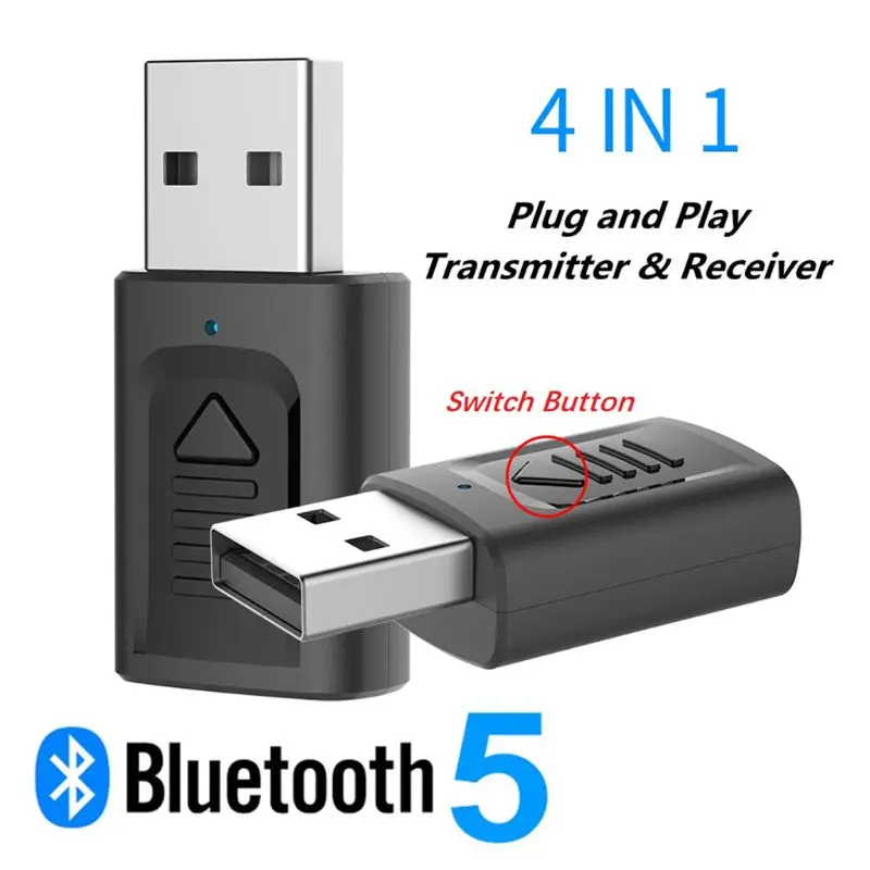 Bluetooth 5,0 аудио приемник передатчик 4 в 1 Мини 3,5 мм разъем AUX USB стерео музыка беспроводной адаптер для автомобиля ПК наушники