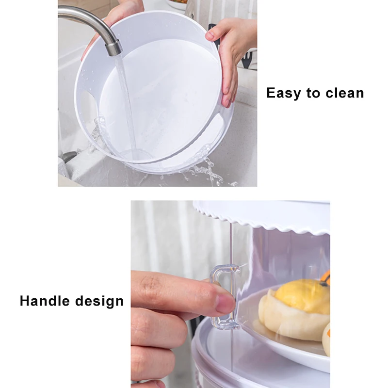 Food Insulation Covers 1/2/3 Layer Transparent Stackable Dustproof Leftovers Food Storage Box Container Kitchen Organization