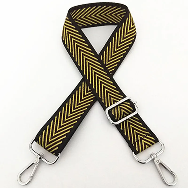 gold silver buckle 125 см полосатая сумка с ручками Сумка на ремне для женщин Съемная сумка через плечо аксессуары через плечо сумка через плечо нейлоновые ремни для сумок - Цвет: gold silver buckle