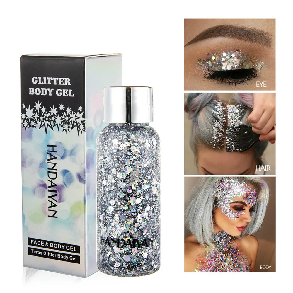 

1pc Glitter Sequin Body Glitter Gel Pigment Shimmer Festival Body Face Glitter Makeup Sparkling Eyeshadow Mermaid Laser Tint