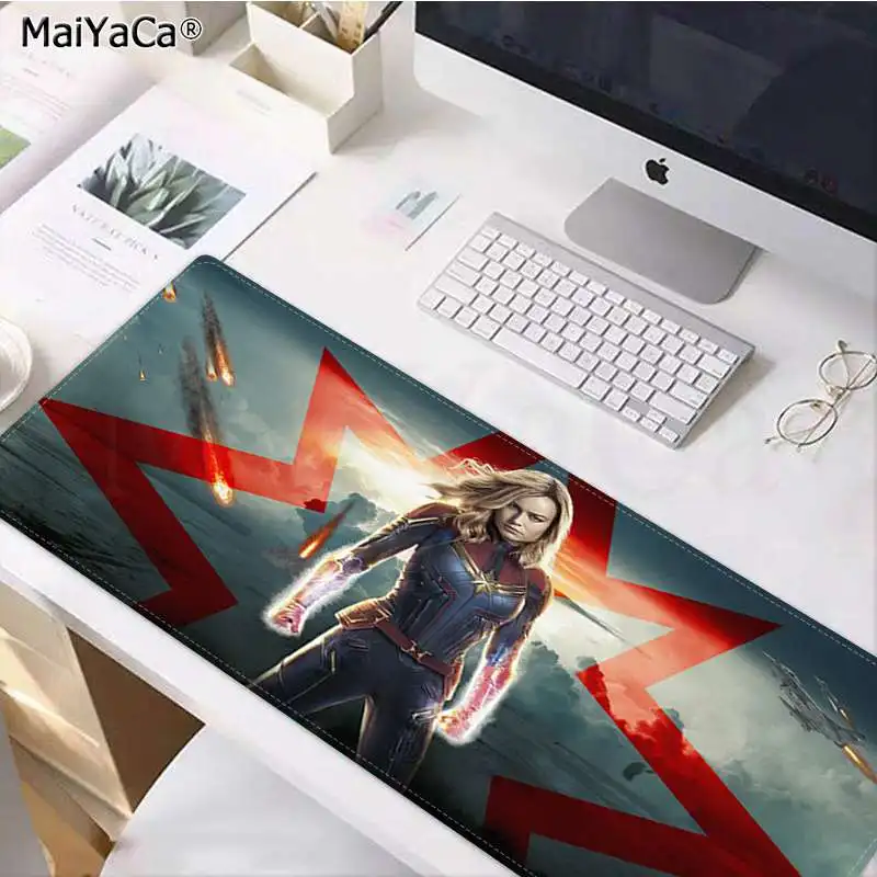 Lock Edge 30x80cm MaiYaCa ваш собственный коврик капитан Марвел резиновая мышь прочный Настольный коврик для мыши большой коврик для мыши клавиатуры коврик - Цвет: Lock Edge 30x80cm