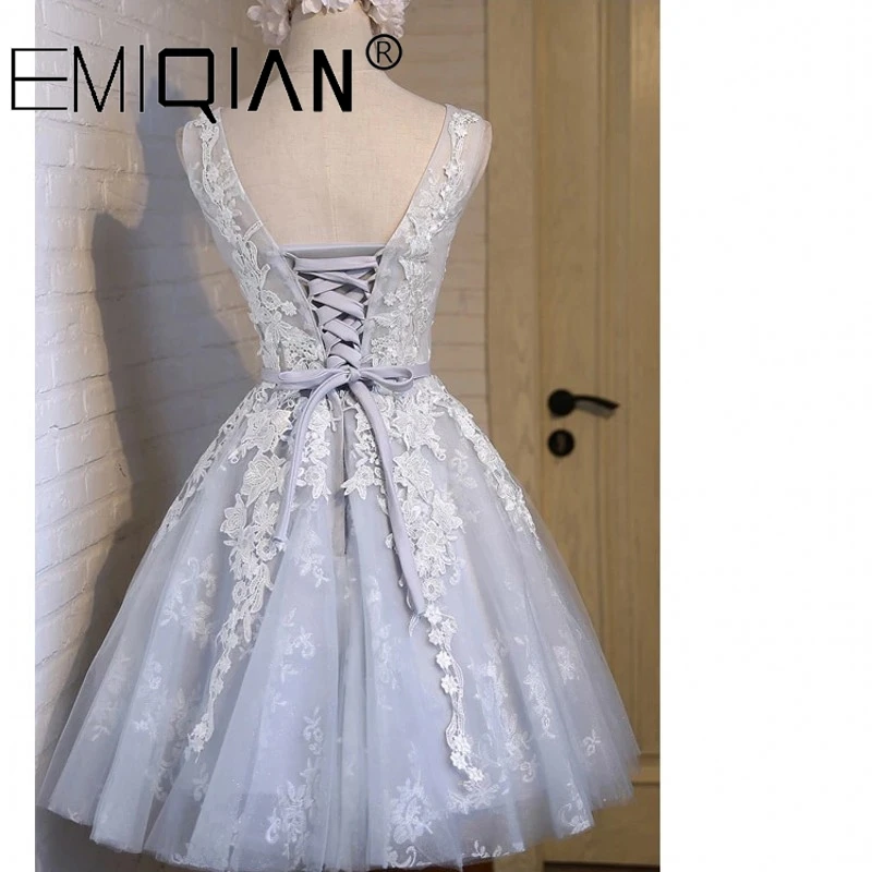 New Short Pink Lace Flower Banquet Formal Dress, Wedding Reception Dress for the Bride, Lace Short Cocktail Party Gown