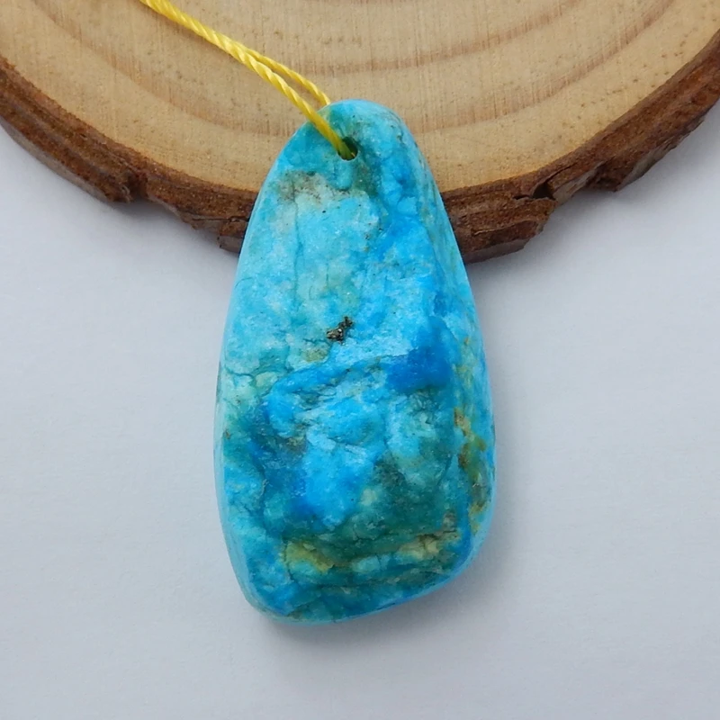 

Wholesale 1Pcs Natural Stone Drusy Blue Opal Handmade Freedom Pendant Bead 32x18x10mm 4.8g