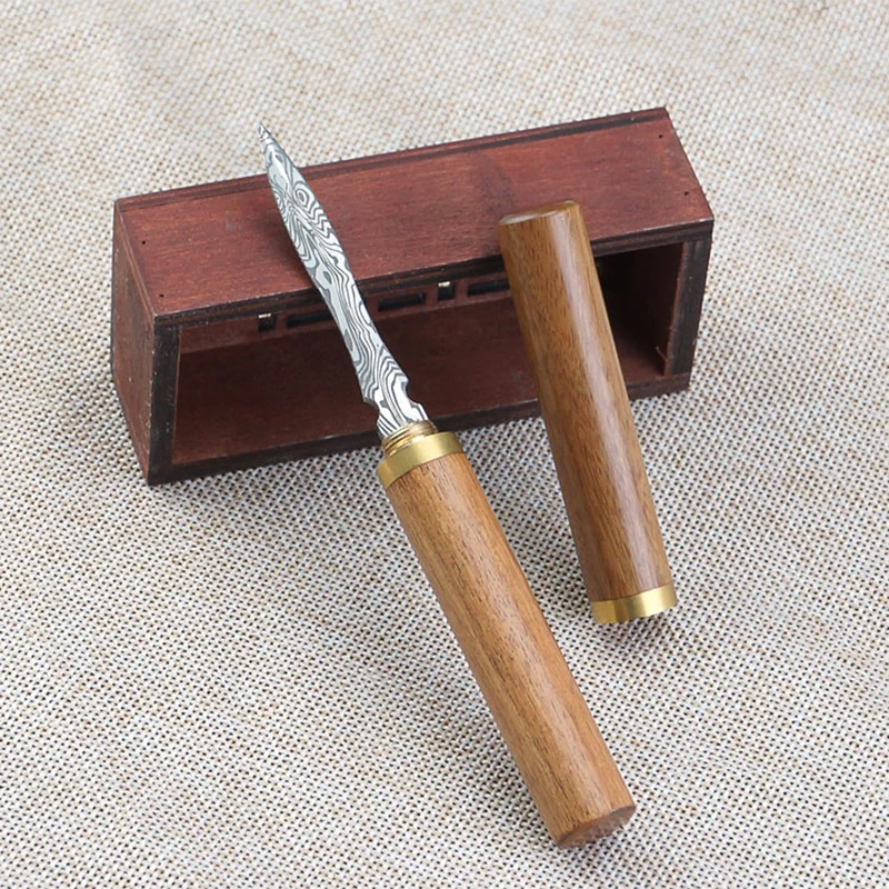 Stainless Steel Tea Needle Damascus Steel Tea Cutter Puer Cone Ceremony Accessories Kung Fu Teasets Knife