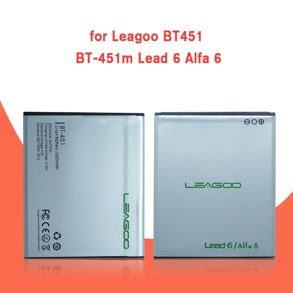 Аккумулятор на 1600 мА · ч для Leagoo Alfa6 Alfa 6 BT 451M BT451 аккумулятор + код
