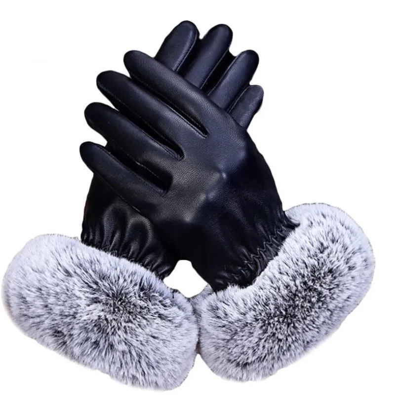G151 Wool Black YRRETY, унисекс, черные перчатки из искусственной кожи на палец, одноцветные, для женщин, для вождения, для мужчин и женщин, модные, зимние, мужские, женские, теплые перчатки - Цвет: G151 Wool Black
